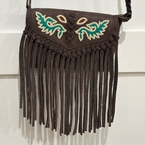 Wrangler Brown Leather Fringe Bag